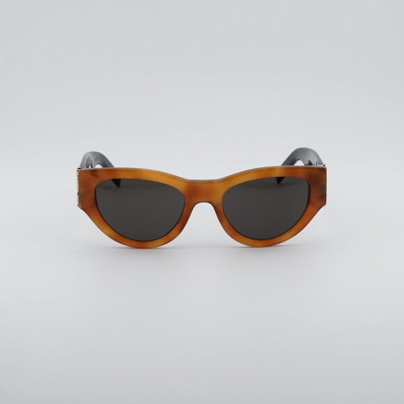 Saint Laurent SL M94 007 Sunglasses Havana Cat Eye Frame, Black Lenses - Picture 2 of 11